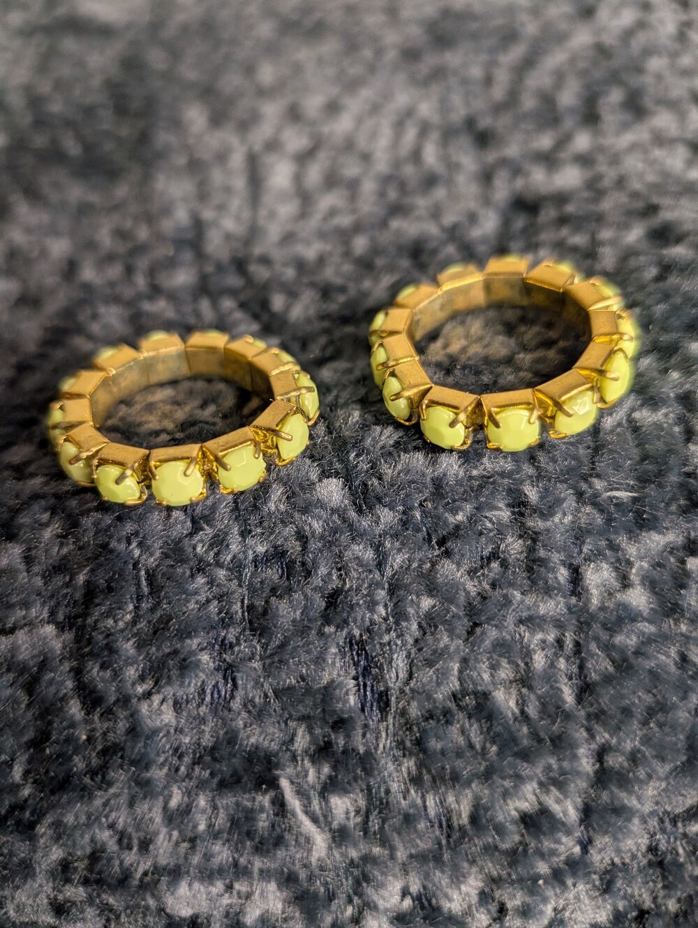 2pc Green Enamel Silver Cable Adjustable Toe Rings Set 🏝️ - Picture 2 of 2